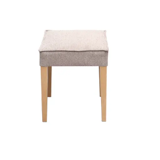 Hocker - LB ca. 42X42 cm, Stoff, Taupe/Grau