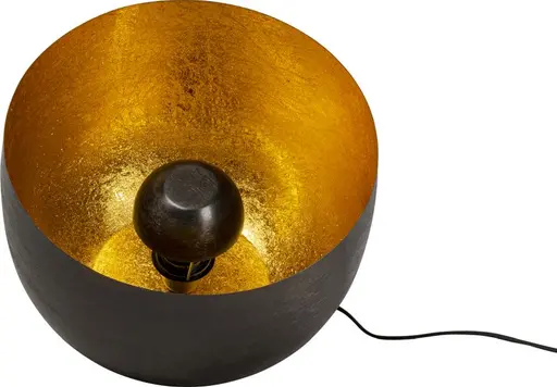 Bodenleuchte- DH ca. 35x31 cm, Stahl vernickelt, Schwarz, Gold