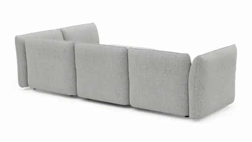 Ecksofa Motone - 2,5-Sitzer mit Ecke rechts, Stoff, Hellgrau