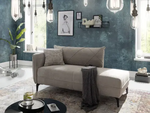 Recamiere JERINA - Stoff, Beige