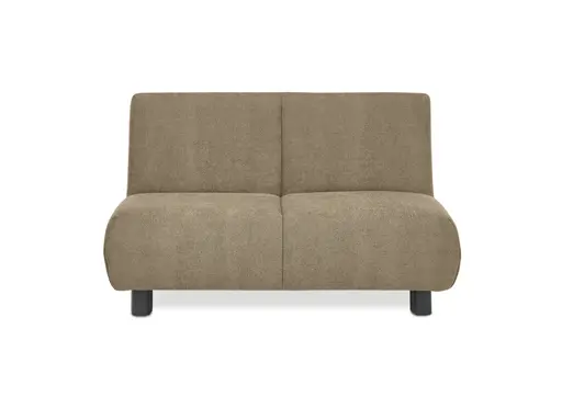 Faltsofa EBBY - 2-Sitzer ohne Armlehne, 140 cm inkl. Schlaffunktion, Stoff, Braun