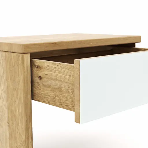 Anstellnachtkonsole New Jersey - Links, Wildeiche massiv geölt, Weißglas