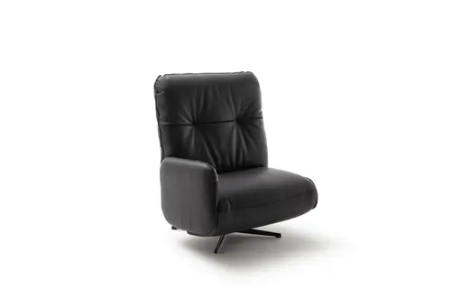 Loungesessel Lovere - Leder, Schwarz, Armlehne links