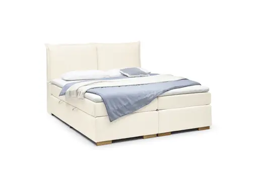 Boxspringbett SANDRIN A- Liegefläche ca. 200x200 cm, Stoff, Weiß, inkl. Stauraum