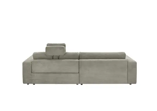 Ecksofa - Longchair links mit 1,5-Sitzer, Stoff, Steingrau