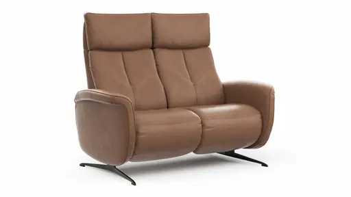 Sofa Sitz.Konzept Sofa - 2-Sitzer inkl. Kopfteilverstellung, Leder, Cognac