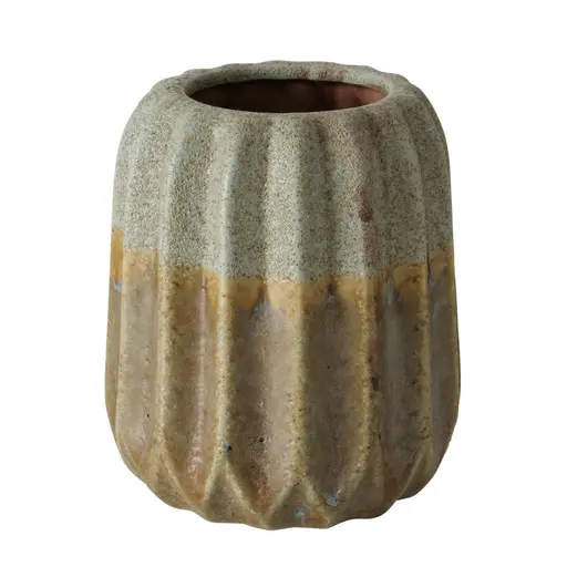 Deko-Vase - 2-fach sortiert, Steingut, Beige/Braun/Grau