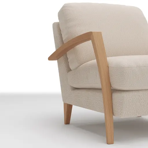 Sessel Karasu - Chic, Stoff, Creme