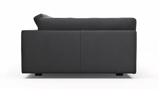 Sofa Aprino 3 - 4-Sitzer XXL, Dickleder, schwarz, Armlehne Kissen