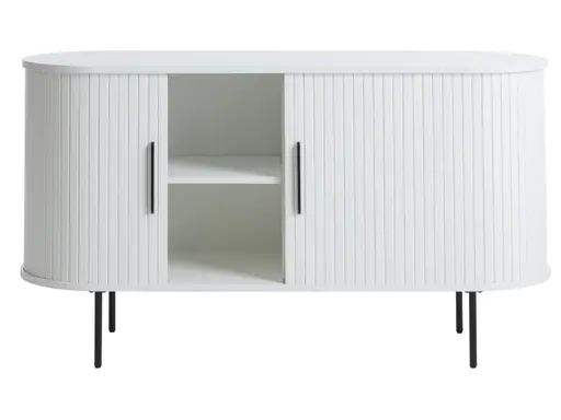 Sideboard - B ca. 140 cm, Eiche Furnier, Weiß