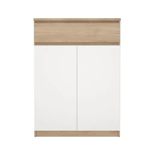 Schuhschrank - B ca. 81 cm, Jackson Hickory Nachbildung, Weiß