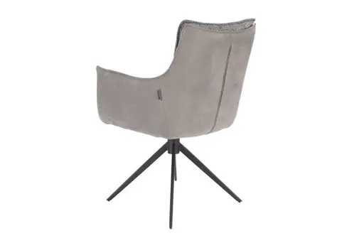 Armlehnstuhl MANDY - drehbar, Stoff, Graubeige