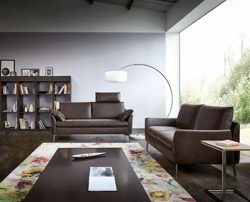 Sofa - 2,5-Sitzer, Leder, Braun