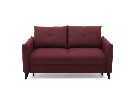Sofa - 2-Sitzer, Schlaffunktion (manuell), Flachgewebe, Weinrot