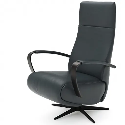 Relaxsessel Girona - Relaxfunktion (motorisch), Leder, Graphit