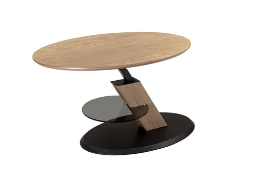 Couchtisch - höhenverstellbar, LBH. ca. 95x65x48-65 cm, Wildeiche