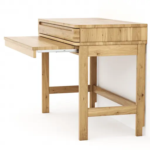 Homeoffice-Schreibtisch Cartago Soft - Wildeiche massiv, bianco geölt