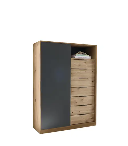 Kommode- Eiche Dekor, Graphit