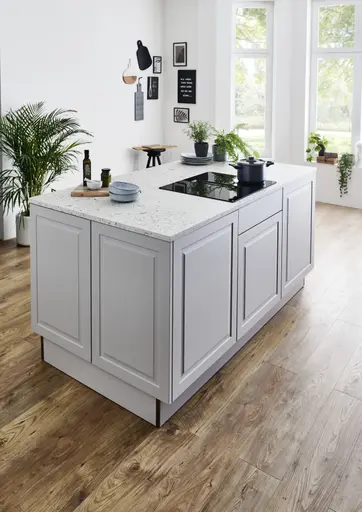 Inselküche 42.170 3 423, Quarzgrau Softmatt