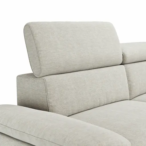 Sofa Felipa - 3-Sitzer inkl. Kopfteil verstellbar, Stoff, Natur