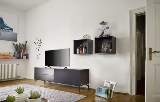 Lowboard Edge - B ca. 180 cm, Lack, Graphit