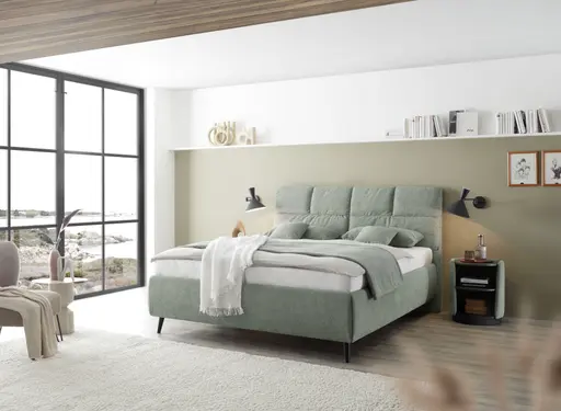 Polsterbett - Liegefläche ca. 180x200 cm, Stoff, Grün