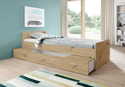 Kojenbett - Liegefläche ca. 90x200 cm, Artisan Eiche Nachbildung