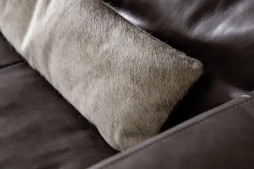 Sofa Arrezo - 4-Sitzer, Leder Dunkelbraun, Rücken verstellbar