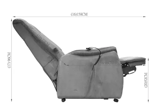 TV-Sessel MALEK - Aufstehhilfe, Relaxfunktion, Kopfteilverstellung, Stoff, Braun