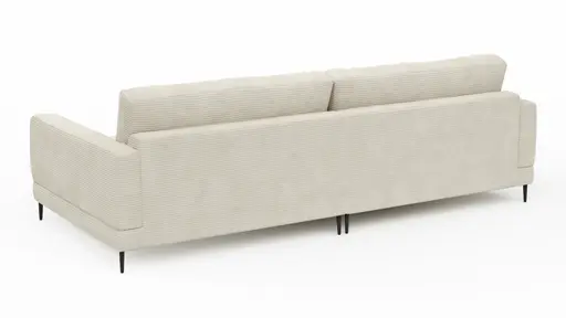 Ecksofa Janne - Longchair links, 1,5-Sitzer, Cord, Offwhite