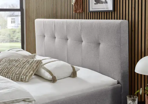 Polsterbett - Liegefläche ca. 180x200 cm, inkl. USB-Anschluss, Stoff, Silbergrau