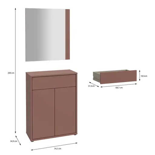 Kompaktgarderobe FAID- Terracotta