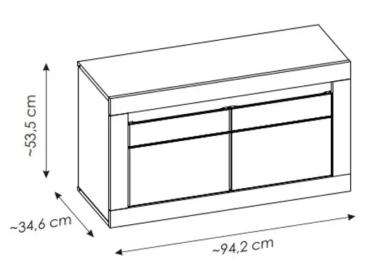 Sitzbank - mit Beleuchtung, B ca. 94 cm, Kaschmir, Stone Eiche Nachbildung