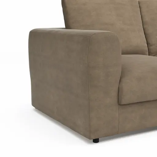 Ecksofa Stormy - 2,5-Sitzer mit Longchair rechts, Stoff, Rauchbraun