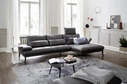 Couchtisch Susa - LBH ca. 90x70x40 cm, Keramik, Schwarz, Marmoroptik