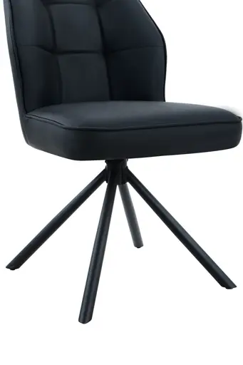 Stuhl - drehbar, Leder, Schwarz