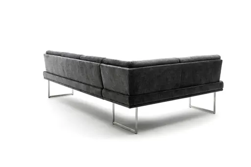 Eckbank Valloni - Stoff, Dunkelgrau