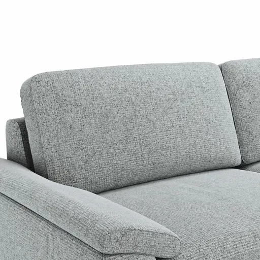 Ecksofa Oviedo - 2,5-Sitzer mit Ecke rechts, Stoff, Hellgrau