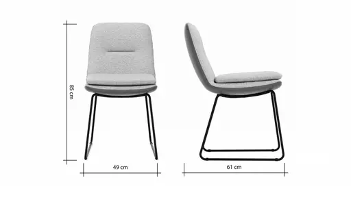 Polsterstuhl Macano - Leder & Stoff, Beige, Cognac