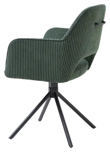 Armlehnstuhl - drehbar, Cord, Dunkelgrün