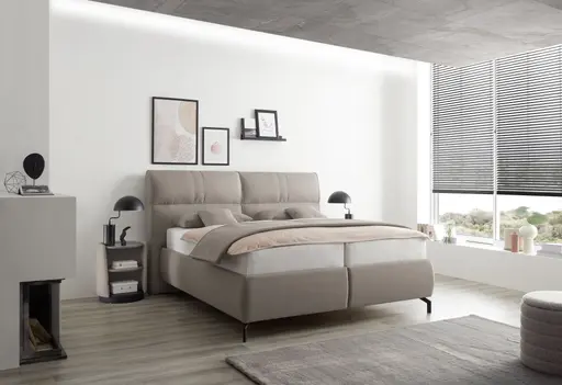 Polsterbett - Liegefläche ca. 180x200 cm, Stoff, Grau