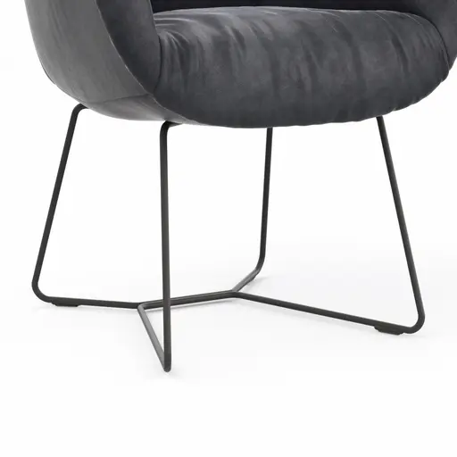 Dinnerchair Sevano - Leder, Anthrazit