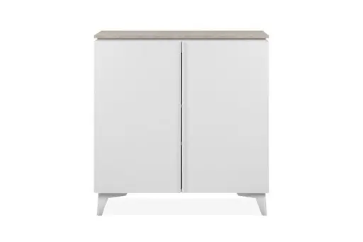 Kommode - B ca. 88 cm, Weiß, Sandstein Nachbildung