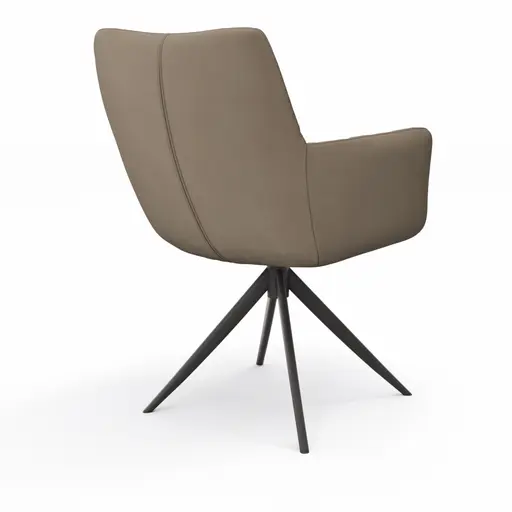 Armlehnstuhl Nashville - drehbar, Leder, Taupe