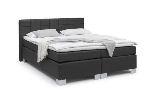 Boxspringbett HAIKOS- Liegefläche ca. 180x200 cm, Stoff, Anthrazit, ink. Topper