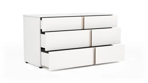 Kommode Loretto - BHT ca. 127x70x51 cm, Lack matt, Weiß