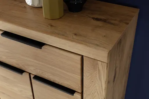 Kommode - B ca. 80 cm, Wildeiche Nachbildung, Wildeiche massiv geölt