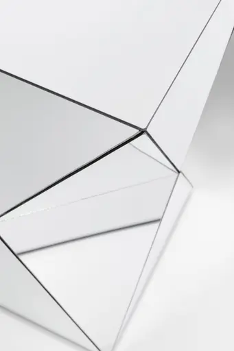 Beistelltisch- LB ca. 32x32 cm, Glas, Verspiegelt, Weiß