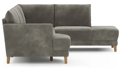 Sofa Stamford - 3,5-Sitzer, Bogen links mit Ecksofa 2-sitzig und Abschlusshocker Rechts, Stoff, Anthrazit