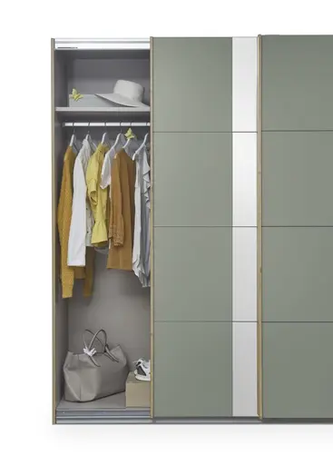 Schwebetürenschrank ROMANA- B ca. 226 cm, Eiche Dekor, Salbei